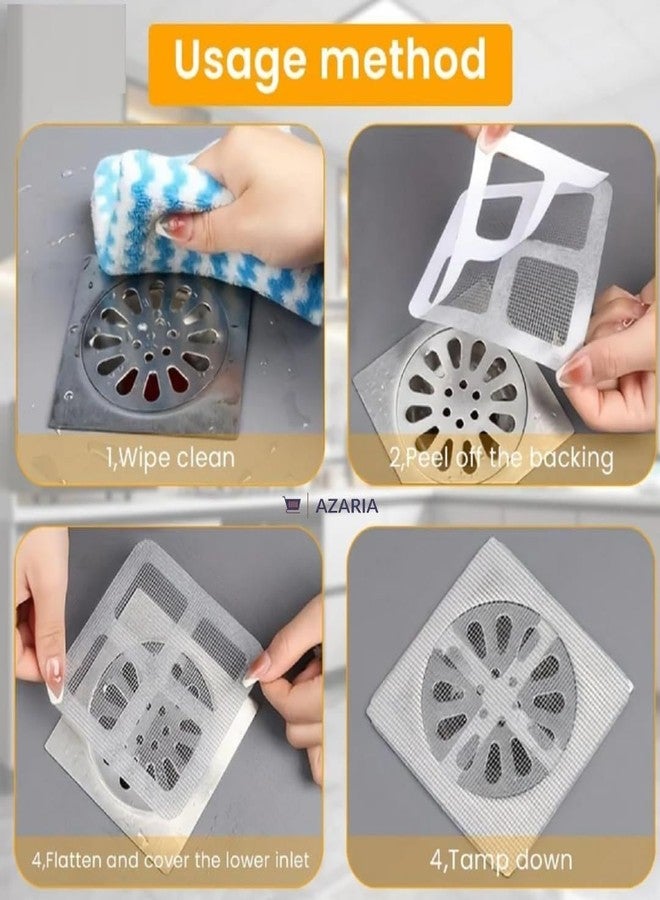 Azaria 20 pcs Disposable Bathroom Drain Cover Shower Mesh Sticker Catcher Drain Cover for Bathroom, Kitchen Sink Strainer, Sink Drainer Kitchen Essentials and Kitchen Accessories Items Mesh Strainer - Image 5